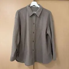 ユニクロ　ブラッシュドジャージシャツ　ブラウン