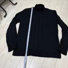BOSS黒いリブ編みタートルネックセーターのサムネイル