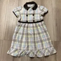 pam ponette チェック柄 半袖ワンピース 120