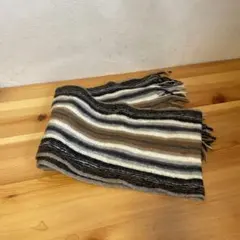 ストライプマフラー（茶色、黒、白） メンズ ユニセックス