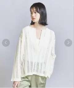 【新品タグ付】UNITED ARROWS ラッセルレースロングスリーブチュニック