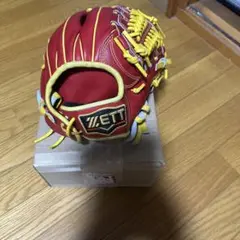 ZETT プロステイタス 軟式グローブ レッド/イエロー