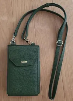 ダークグリーン スマホショルダーバッグ
