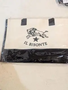 クリスマスセール開始IL BISONTE風 トートバッグ アイボリー/ブラック
