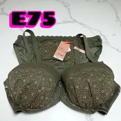 トリンプ AMOSTYLE 夢みるブラ ブラ＆ショーツ E75/L 深緑 レース