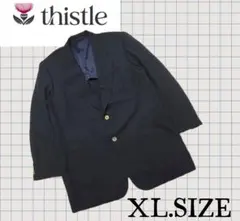 x84【thistle】 春秋物テーラードジャケット ネイビー XLサイズのサムネイル