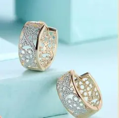 【新品】ハワイアンジュエリー　フープピアス　プラチナ　ゴールド