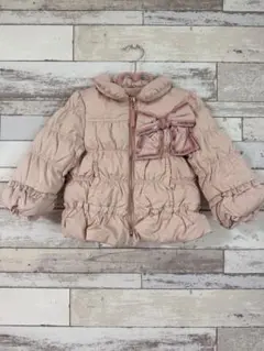 Tocca リボン付き中綿コート ピンク　90cm