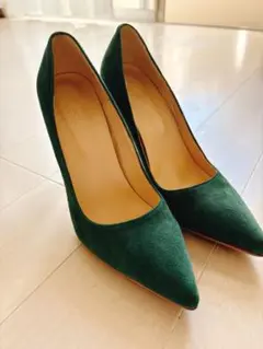 【値下げ本日まで‼️】グリーン　スエード　ハイヒール　TODAYFUL 【美品】のサムネイル
