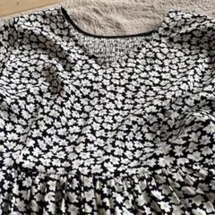 花柄 長袖シャツワンピース