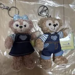 ダッフィー シェリーメイ　ぬいぐるみバッジ　デニム