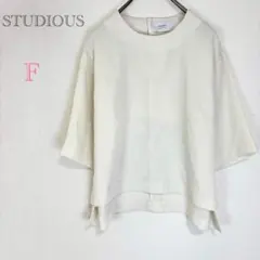 ♦︎ステュディオス【F】ブラウス　シャツ　フィッシュテール　日本製　クルーネックのサムネイル