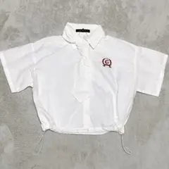 【新品タグ付】GORGE ネクタイ付き クロップド半袖シャツ 白 F 韓国のサムネイル
