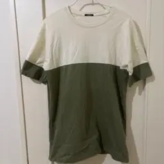 バイカラーTシャツ オリーブグリーン/クリームのサムネイル