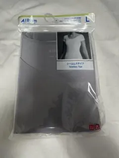 ユニクロ　エアリズム　UネックT 半袖　L シームレス　グレー