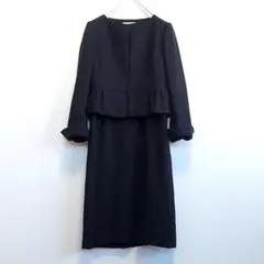 高級礼服 LES MUES ブラックフォーマル ジャケット ワンピース喪服S-M SOLITAIRE 1895 喪服 レディース ブラックフォーマル スーツ