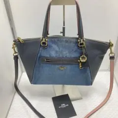 COACH コーチ 2way ショルダーバッグ デニム レザー　クロスボディ