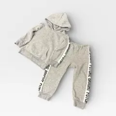 裏起毛サイドロゴラインパーカー＆パンツセット　95