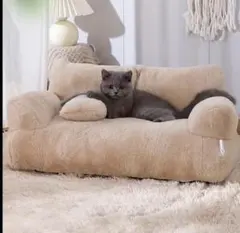 新品未使用　ペット用ソファ　ベッド　ふわふわ　ソファー　犬　猫　ベージュ