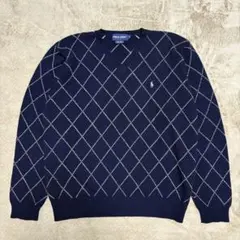 【極稀少】POLO GOLF ダイヤモンドパターン Vネックセーター