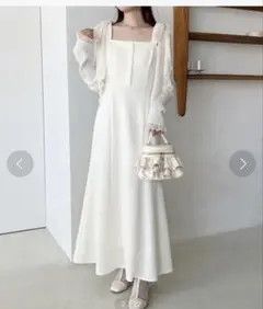 ナイスクラップ　ワンピース　肩リボンキャミワンピース