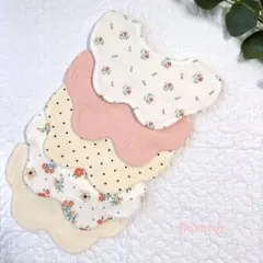 [No.43] ベビースタイよだれかけもくもくスタイ5枚セット赤ちゃん花柄女の子