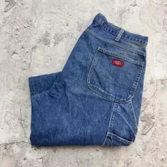 Dickies　ディッキーズ　デニムペインターパンツ　W40　インディゴ　古着
