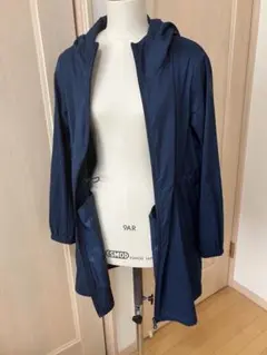 UNIQLO フード付きロングジャケット L ネイビー　212-157491