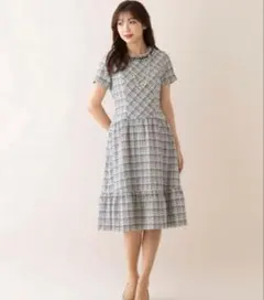 ローズティアラ　ファンシーツイードワンピース　42 新品タグ付き