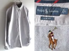 セール　Ralph Lauren ロゴ刺繍 オックスフォード BDシャツ L