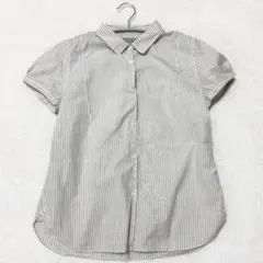 美品 フォグリネンワーク リネン 2WAY ブラウス フレンチスリーブ 
