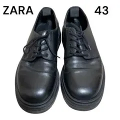 ZARAザラ リアルレザーボリュームソールダービーシューズ 黒 メンズ 43のサムネイル