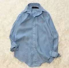 Ralph Lauren リネンボタンダウンシャツ ライトブルー