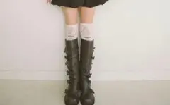 ダーリッチ　レースアップリボンブーツ　Sサイズ　ブラックのサムネイル