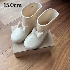 【15.0cm】petit main風 リボン レインブーツ シューズ 長靴