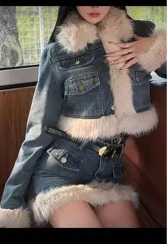 shein デニムファーセットアップ