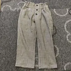 GU チェック柄 ワイドパンツ 100cm