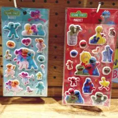 【新発売・新品】 セサミストリートマーケット限定 ぷっくりシール 2種セット