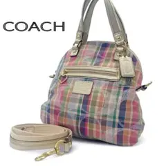 COACH　ポピー　2way　ハンドバッグ　ショルダーバッグ　マルチカラー