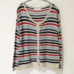 【美品】春 カーディガン ボーダー M ニット