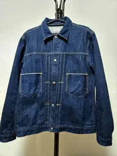 【RADIALLラディアル・プリーツデニムジャケット・Gジャン】赤耳