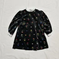 しまむら soft cheese ベロアワンピース 80