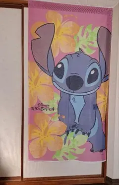 ディズニースティッチ目隠しタペストリー生地にのれん