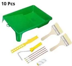 ペイントローラーキット 塗装用品ツール トレイ、ローラー、フレーム等10点