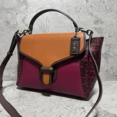 極美品✨️希少 コーチ 2way ショルダーバッグ クーリエ レザー バイカラー