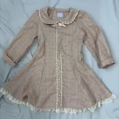 axes femmeキッズ チェック柄 ワンピース ピンク系 120