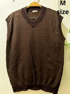 【美品】GU ブラウン Vネック ニットベスト