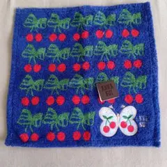 ANNA SUI 蝶とチェリー刺繍 タオルハンカチ