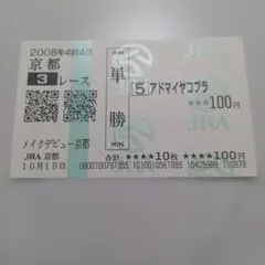 2008年メイクデビュー京都 アドマイヤコブラ 現地馬券 B305