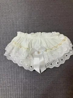 ホワイト レース リボンペチパンツ　見せパン